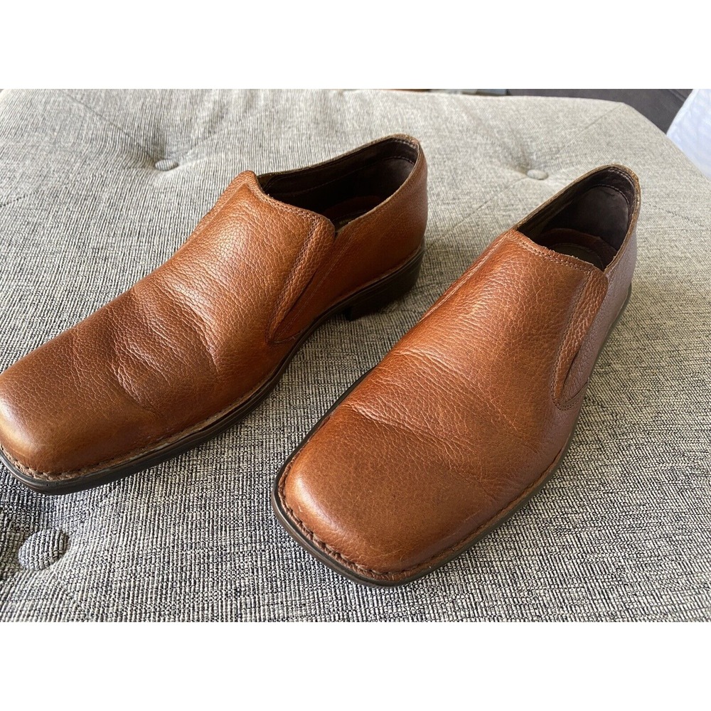 Rockport Mens Brown Leather Slip On Loafers Cushioned APM20509 Sz 9.5M